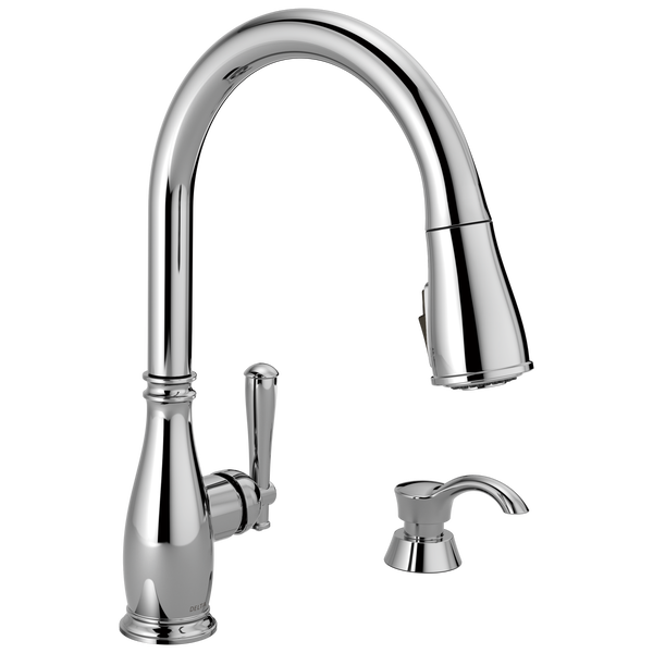 Charmaine™ Single Handle Pull-Down Kitchen Faucet With Soap Dispenser And ShieldSpray In Chrome MODEL#: 19962Z-SD-DST-related