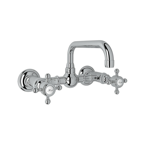 Acqui Wall Mount Bridge Bathroom Faucet - Polished Chrome with Cross Handle | Model Number: A1423XMAPC-2-related