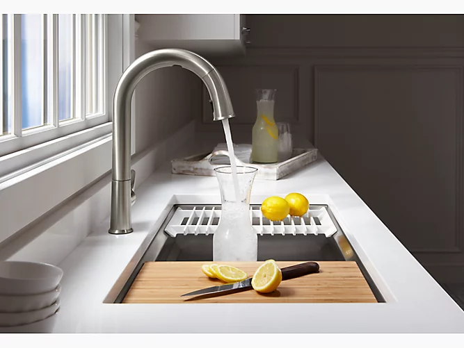 Sensate™Touchless kitchen faucet with 15-1/2" pull-down spout, DockNetik® magnetic docking system and a 2-function sprayhead featuring the new Sweep® spray K-72218-CP-0-large