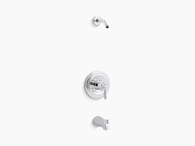Devonshire®Rite-Temp® bath and shower valve trim with lever handle and slip-fit spout, less showerhead K-TLS395-4S-CP-related