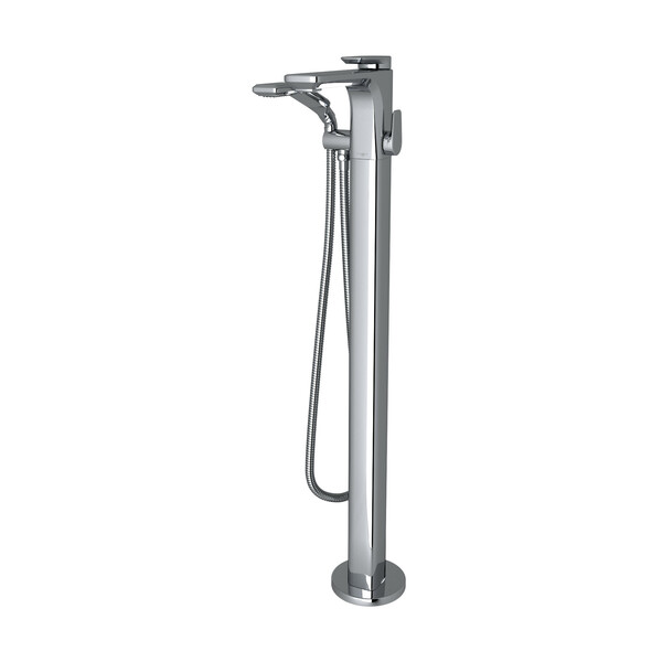 Hoxton Single Leg Floor Mount Tub Filler - Polished Chrome with Metal Lever Handle | Model Number: U.3440LS-APC/TO-main