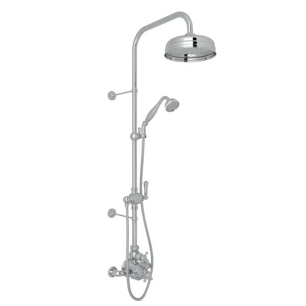 Georgian Era Thermostatic Shower Package - Polished Chrome With Cross Handle | Model Number: U.KIT61NX-APC-related