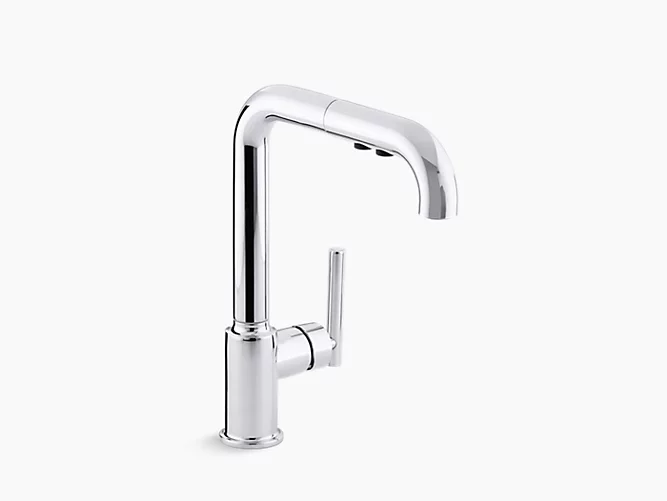 Purist®single-hole kitchen sink faucet with 8" pull-out spout K-7505-CP-related