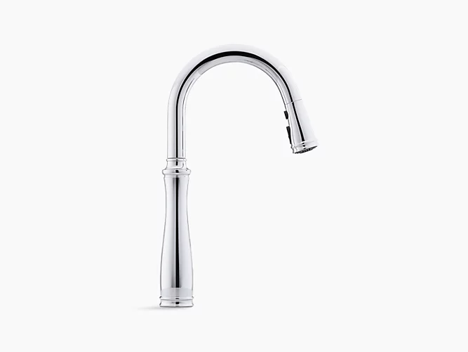 Bellera®single-hole or three-hole kitchen sink faucet with pull-down 16-3/4" spout and right-hand lever handle, DockNetik® magnetic docking system, and a 3-function sprayhead featuring Sweep® spray K-560-CP-1-large
