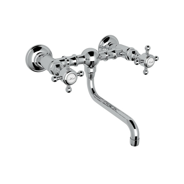 Acqui Wall Mount Bridge Bathroom Faucet - Polished Chrome with Cross Handle | Model Number: A1405/44XMAPC-2-related