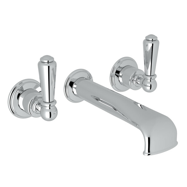 Edwardian Wall Mount 3-Hole Tub Filler - Polished Chrome with Metal Lever Handle | Model Number: U.3580L-APC/TO-related