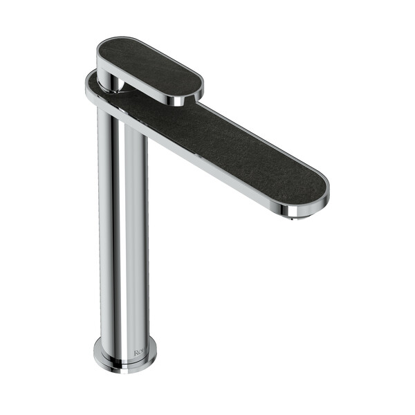 Miscelo Single Handle Tall Bathroom Faucet - Polished Chrome Spout with Greystone Quarry Insert with Lever Handle with Insert | Model Number: MI02D1GQAPC-related