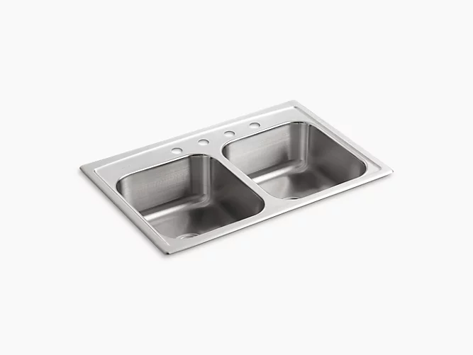 Toccata™33" x 22" x 8-3/16" top-mount double-equal bowl kitchen sink with 4 faucet holes K-3346-4-NA-related