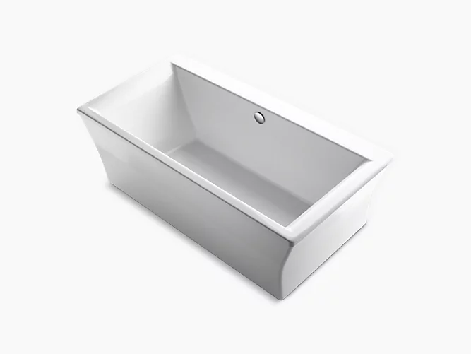 72" x 36" freestanding bath with fluted shroud and center drain-related