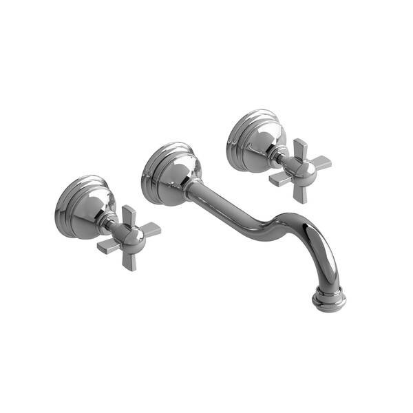 Retro Wall Mount Lavatory Faucet  - Chrome with X-Shaped Handles | Model Number: RT03XC-related