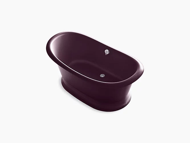 Artifacts™66-1/8" x 32-1/2" freestanding bath with Black Plum exterior K-21000-PL-PLM-product-view