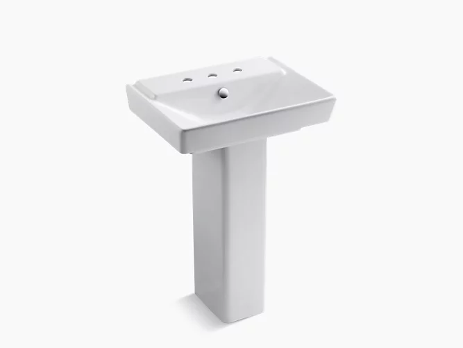 Rêve®23" pedestal bathroom sink with 8" widespread faucet holes K-5152-8-0-related