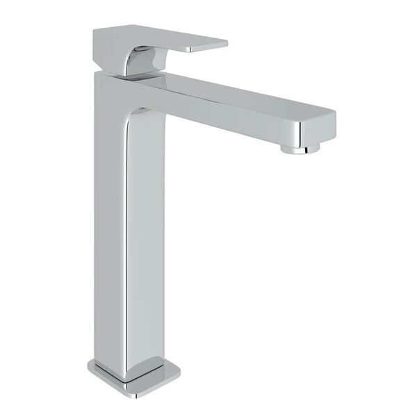 Quartile Above Counter Single Hole Single Lever Bathroom Faucet - Polished Chrome With Metal Lever Handle | Model Number: CU354L-APC-2-related