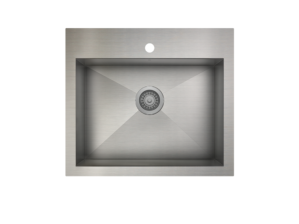 Single Bowl topmount Kitchen Sink ProInox H0 18-gauge Stainless Steel 22'' X 16'' X 9''  IH0-DS-25229-main