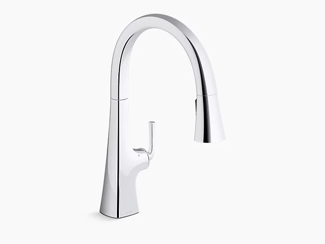 Graze®Touchless pull-down kitchen sink faucet with three-function sprayhead K-22068-CP-related