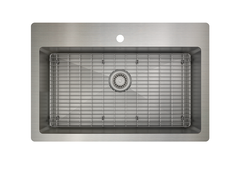 Single Bowl topmount Kitchen Sink with bottom grid ProInox H75 18-gauge Stainless Steel 30'' X 16'' X 9''  IH75-DS-33229-G-related