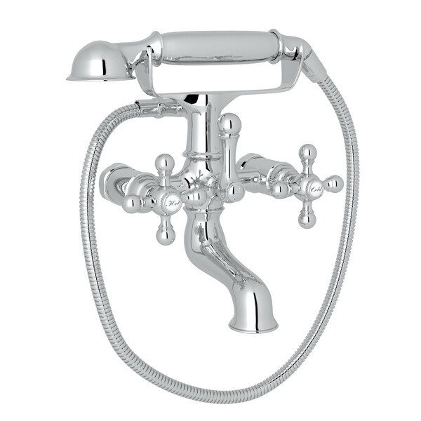 Arcana Exposed Tub Filler with Handshower - Polished Chrome with Cross Handle | Model Number: AC7X-APC-related