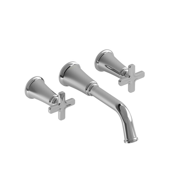 Momenti Wall Mount Lavatory Faucet  - Chrome with X-Shaped Handles | Model Number: MMSQ03XC-related
