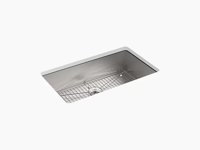 Vault™33" x 22" x 9-5/16" Top-mount/undermount large single-bowl kitchen sink with single faucet hole K-3821-1-NA-related