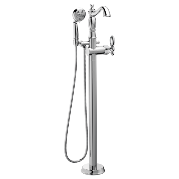 DELTA® Delta® Single Handle Floor Mount Tub Filler Trim With Hand Shower - Less Handle In Chrome-related