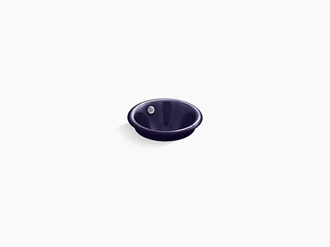 Iron Plains® RoundDrop-in/undermount vessel bathroom sink with Indigo Blue painted underside K-20211-BL-DGB-related