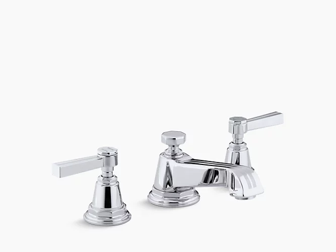 Pinstripe®Widespread bathroom sink faucet with lever handles K-13132-4B-CP-related