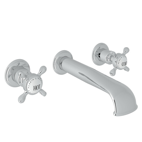 Wall Mount 3-Hole Concealed Bathroom Faucet - Polished Chrome with Cross Handle | Model Number: U.3561X-APC/TO-2-related