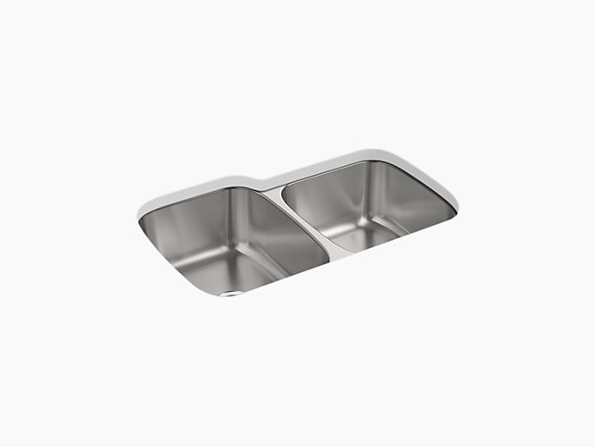 McAllister®31-3/4" x 20-3/4"/18" x 8-5/16" Undermount large/small kitchen sink-related