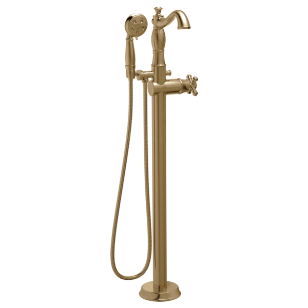 DELTA® Delta® Single Handle Floor Mount Tub Filler Trim With Hand Shower - Less Handle In Champagne Bronze MODEL#: T4797-CZFL-LHP--H795CZ--R4700-FL-related