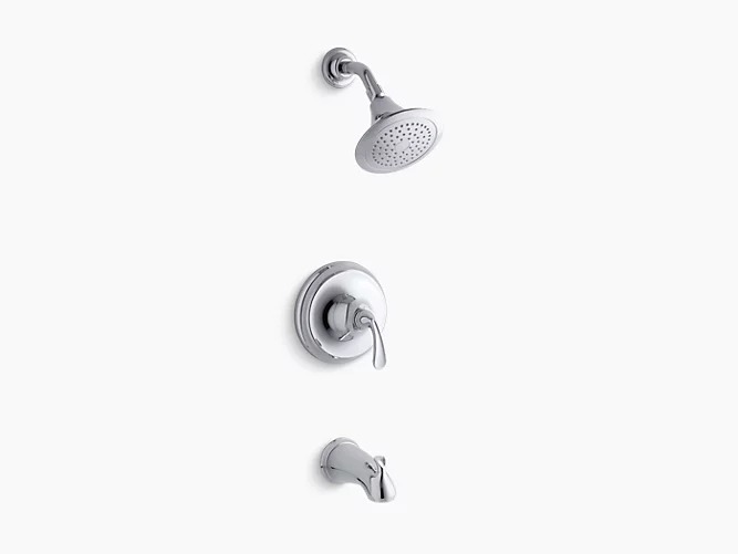 Forté® SculptedSculpted Rite-Temp® bath and shower trim with slip-fit spout and 2.5 gpm showerhead K-TS10275-4-CP-product-view